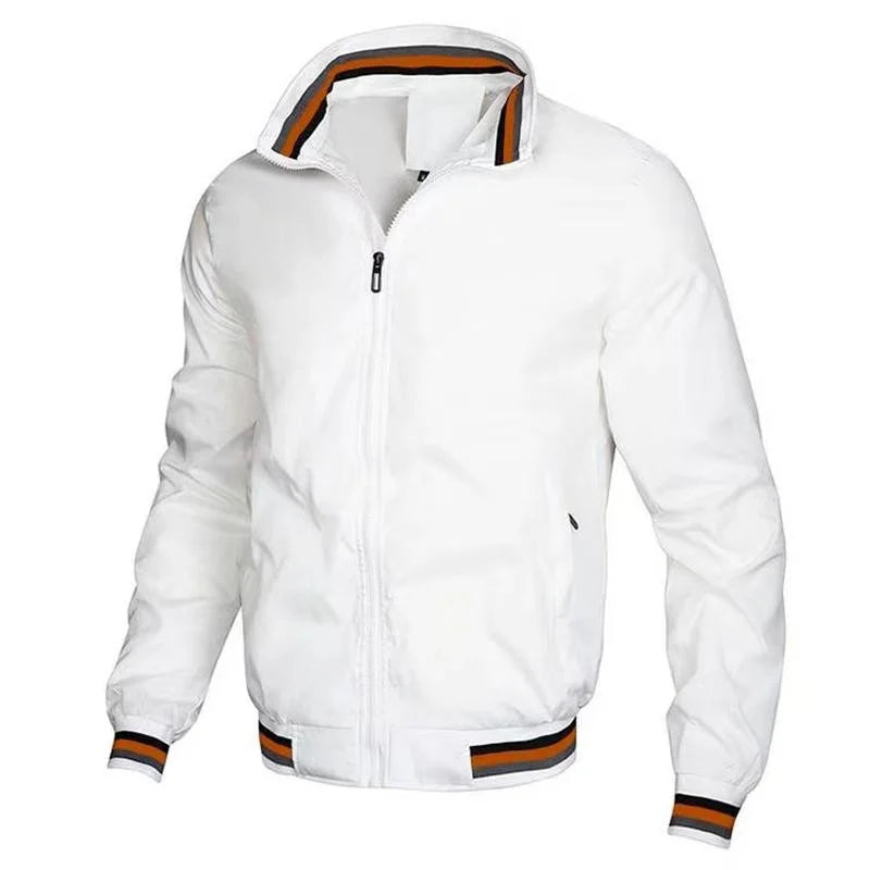 The New Brand  Men's Motorcycle Jacket, Outdoor Casual Fashion Sports Coat, Zipper Sun-protective Clothing