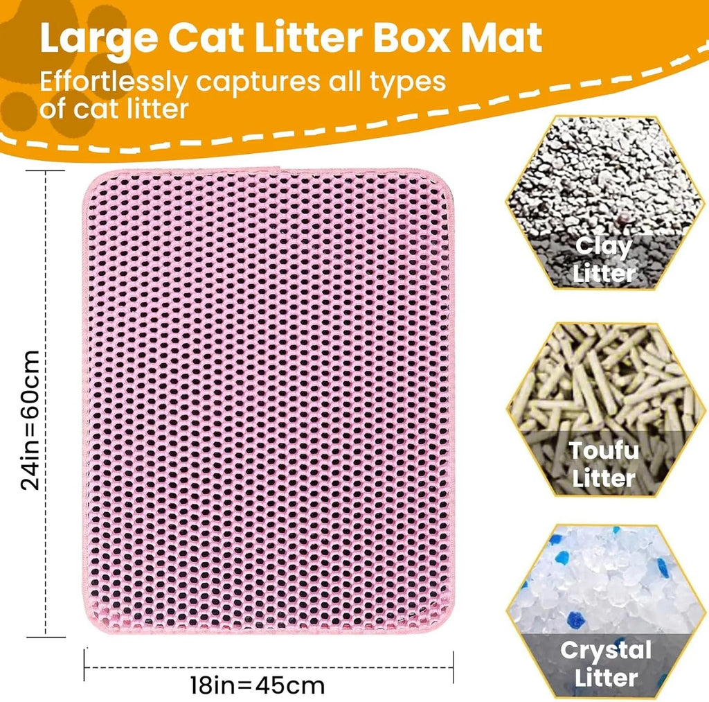 Double Layer Cat Litter Mat Non Slip Waterproof Wear Resistant Pet Mat