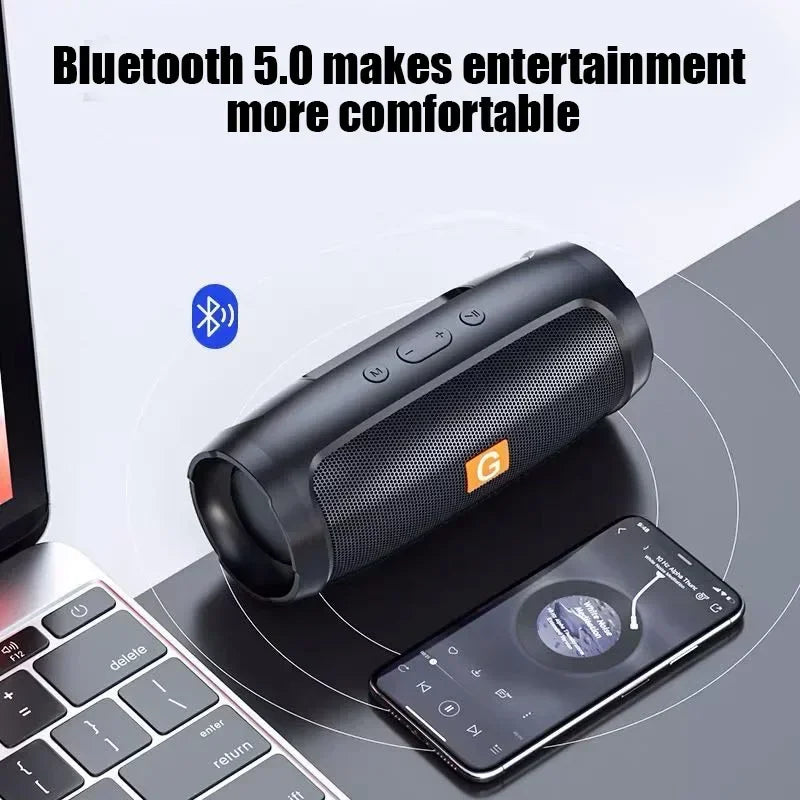 Portable Bluetooth Subwoofer – Wireless Waterproof Loudspeaker with TF Card & FM Support