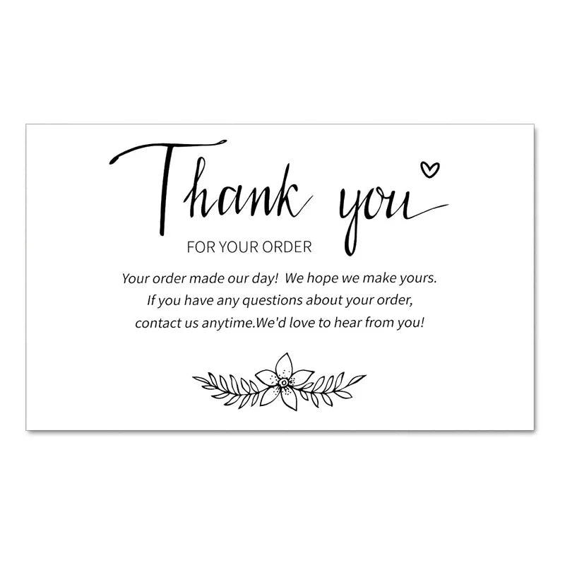 50pcs Thank You For Your Order Card Custom Write Your Business Card Small Business Gifts Decoration Goods Follow Card