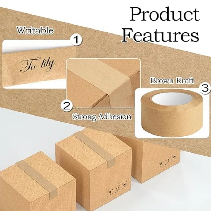Paper Packaging Tape | Kraft Adhesive Tape for Cartons, Moving & Masking