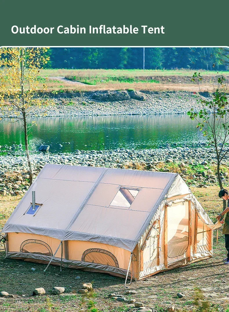 Outdoor Camping Complete Set Large Inflatable Tent New Material Equipment With Sun Protection Overnight Shelter