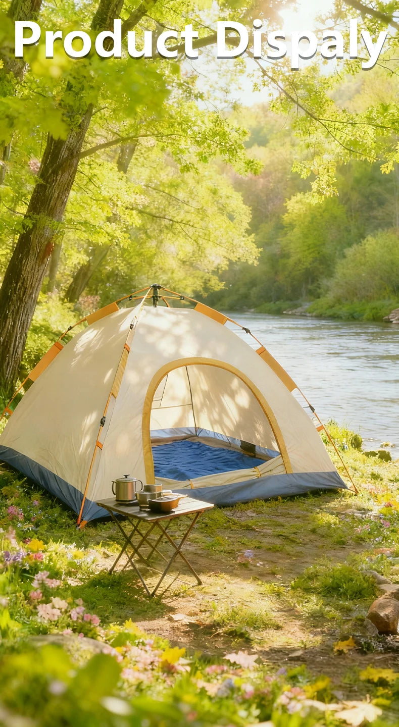 Outdoor Camping Tent Fully Automatic Quick Setup Foldable Double Layer For Overnight Stay