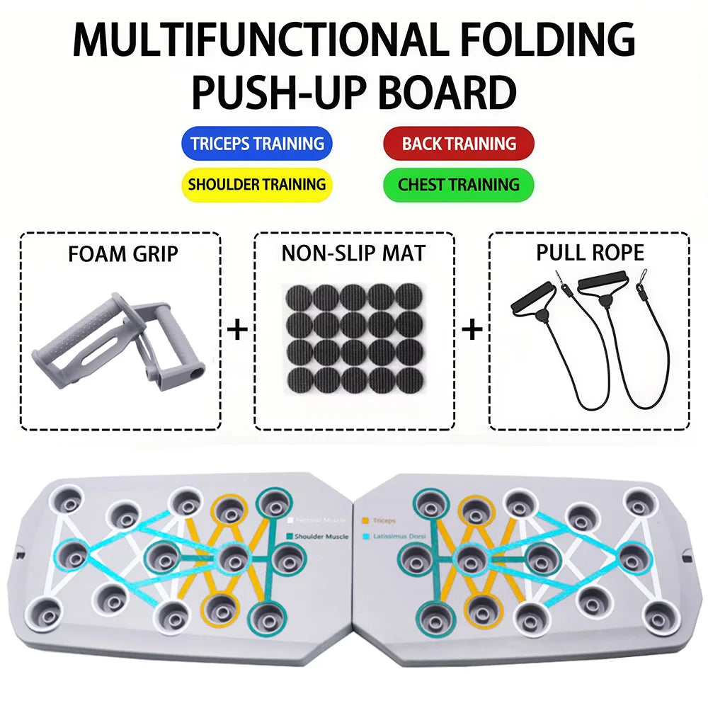 Portable Push Up Board Set Foldable Multifunction Fitness Equipment For Chest Abdomen Arms Back Training