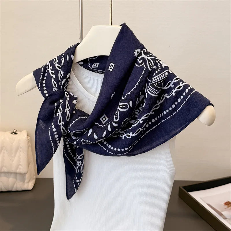 Luxury Cashew Square Scarf For Women Soft 70*70cm Neck Scarf Shawl Warp Elegant Neckerchief Bandanas Paisley Print Hijab