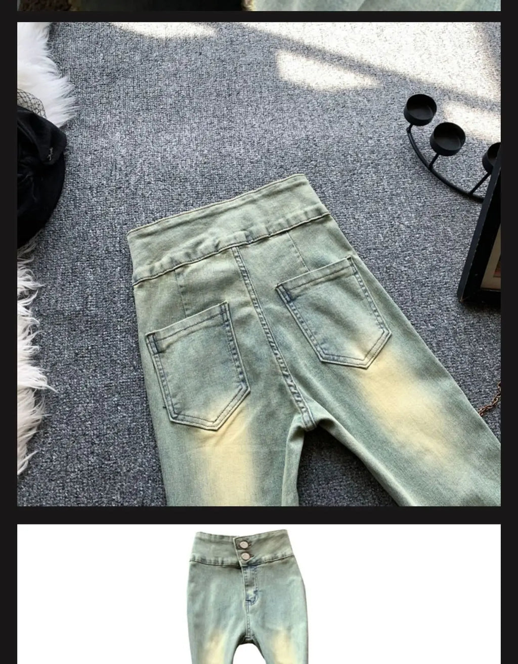 Jeans Women Autumn Chic Daily Flare Trousers Gradient Color High Street Full Length Fashion All-match Temperament Simple Shinny - trendingshoping.com