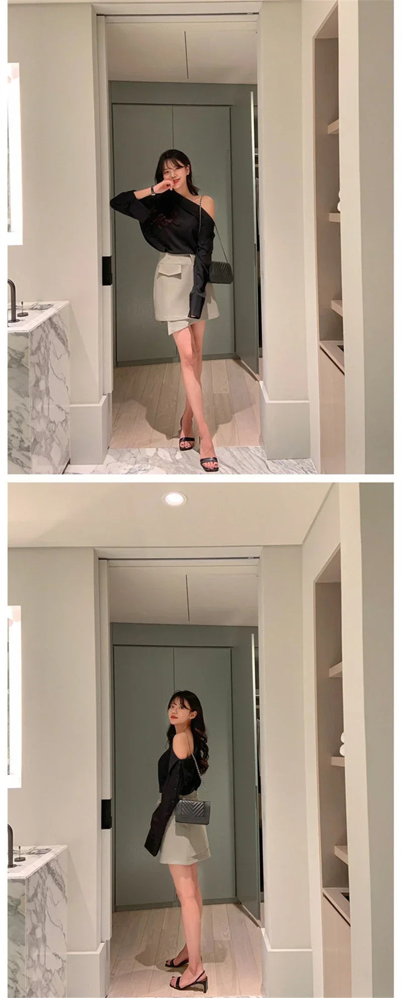 Spring Summer Women’s Off Shoulder Long Sleeve Casual Top