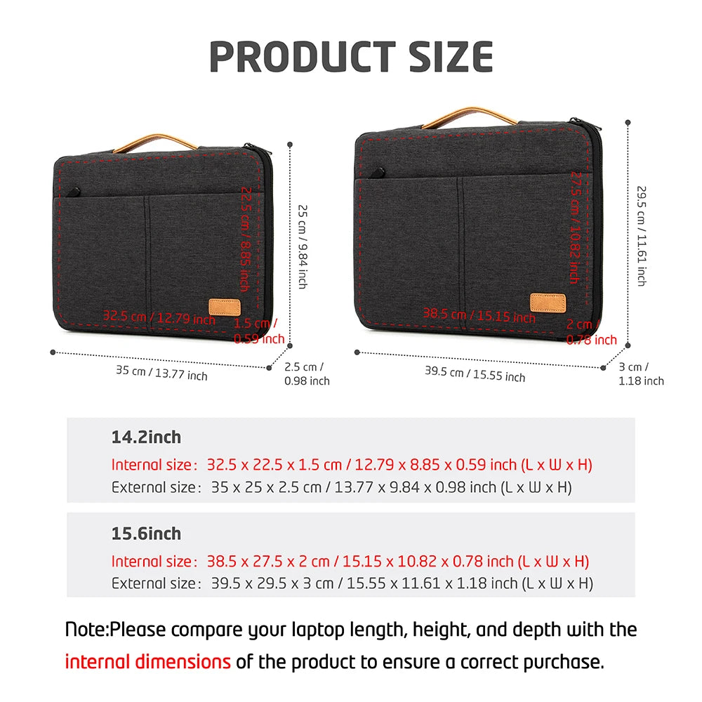 Laptop Sleeve bag 14 15.6 Inch Notebook Pouch For Macbook HP Dell Acer Shockproof Computer Briefcase Travel Business Men Case - trendingshoping.com