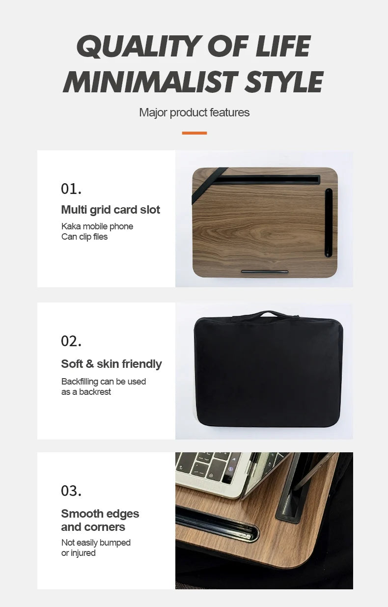 Laptop Desk Lazy Person Laptop Desk Portable With Handheld Ipad Slot Phone Slot Suitable For Bed Sofa Car - trendingshoping.com