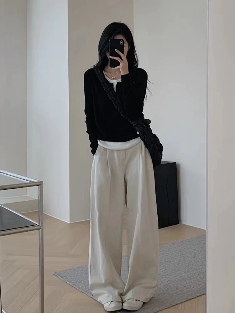 Women’s Solid Color Slim Fit Long Sleeve T-Shirt 2025 Autumn Casual Top