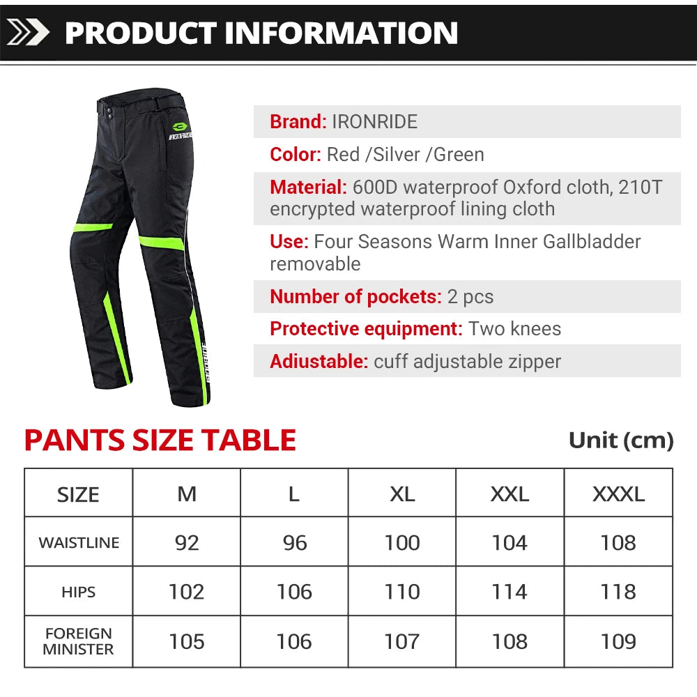 Motocross Jacket and Pants Waterproof Motorcycle Clothes with Protective Moto Jacket Windproof Riding Gear