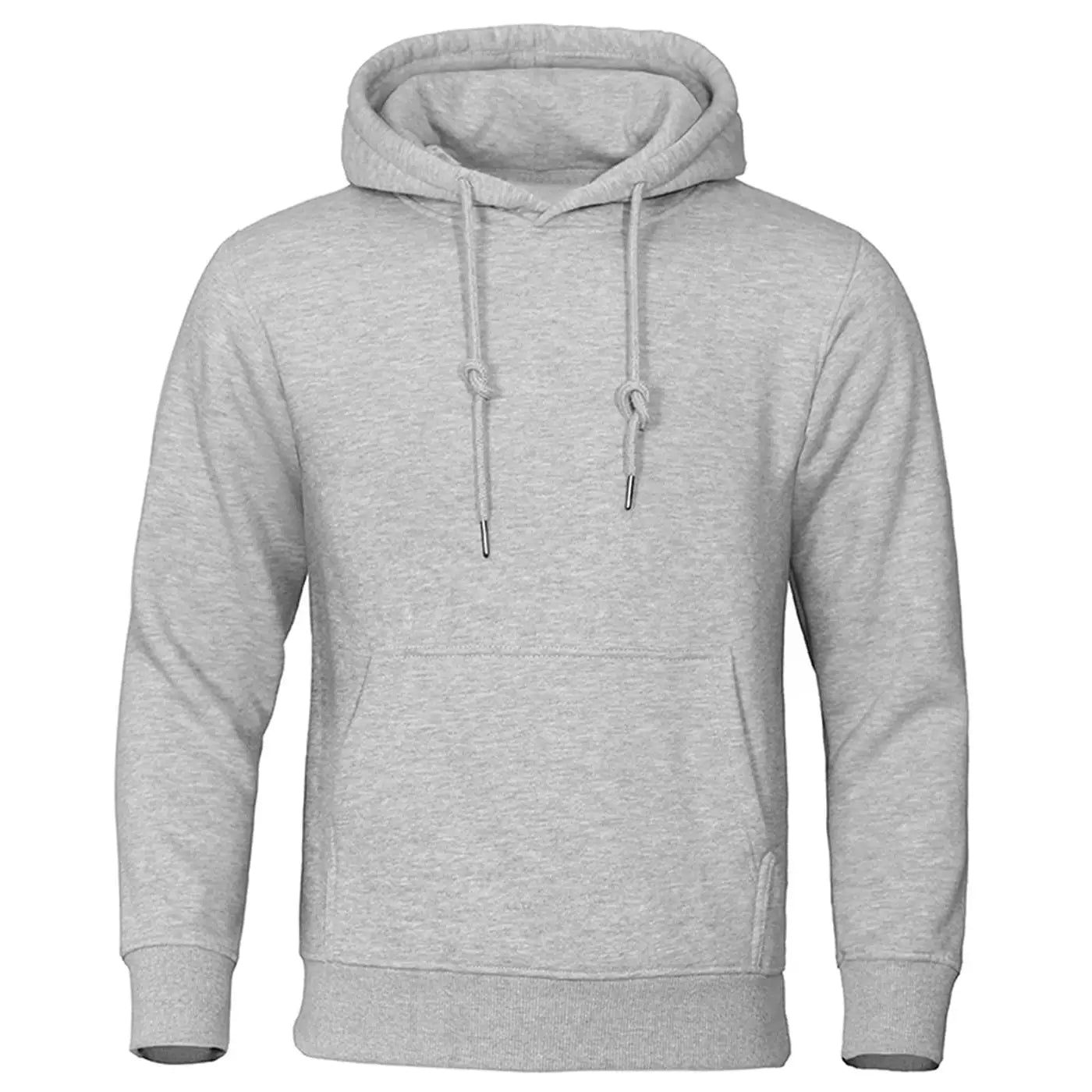 Men's Solid Oversized Fleece Hoodie – Warm Casual Hooded Sweatshirt with Pocket – Autumn/Winter Comfort Fashion Top