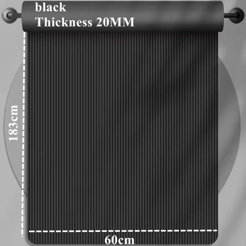 20MM 183x60cm Thick Yoga Mat Anti Slip Sport Fitness Mat for Exercise Yoga Pilates Gymnastics Fitness Equipment