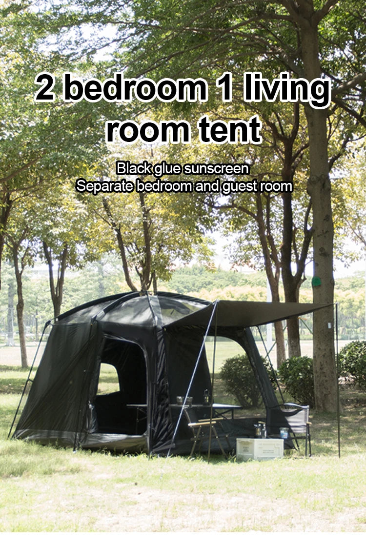 Large Camping Tent For 8 To 12 Person Two Room Waterproof Windproof Outdoor Family Tent With Rainfly Instant Cabin Use