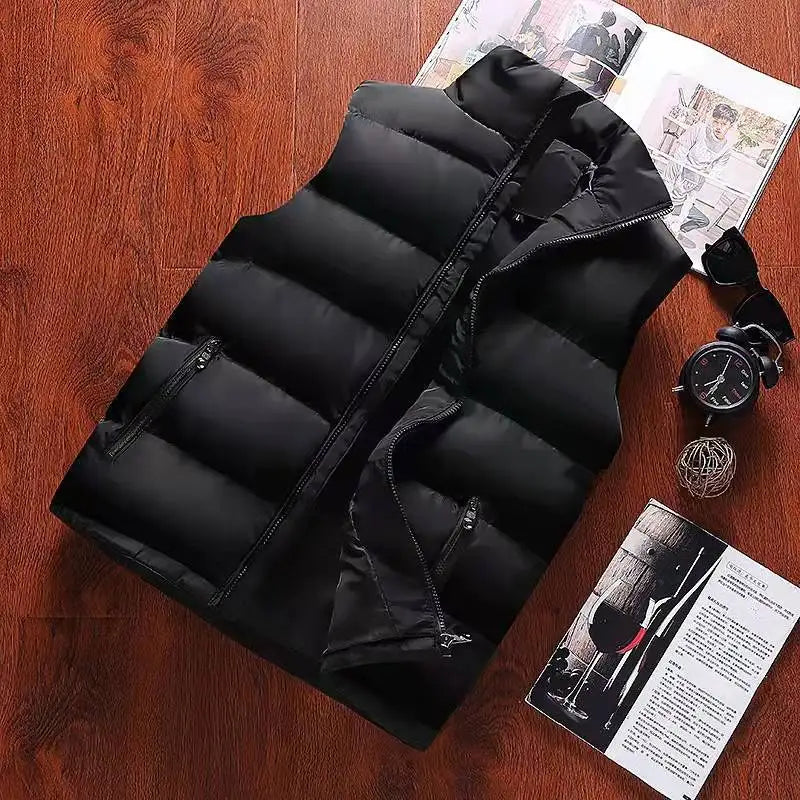 Men Winter Vest Jacket Sleeveless Waterproof Outerwear