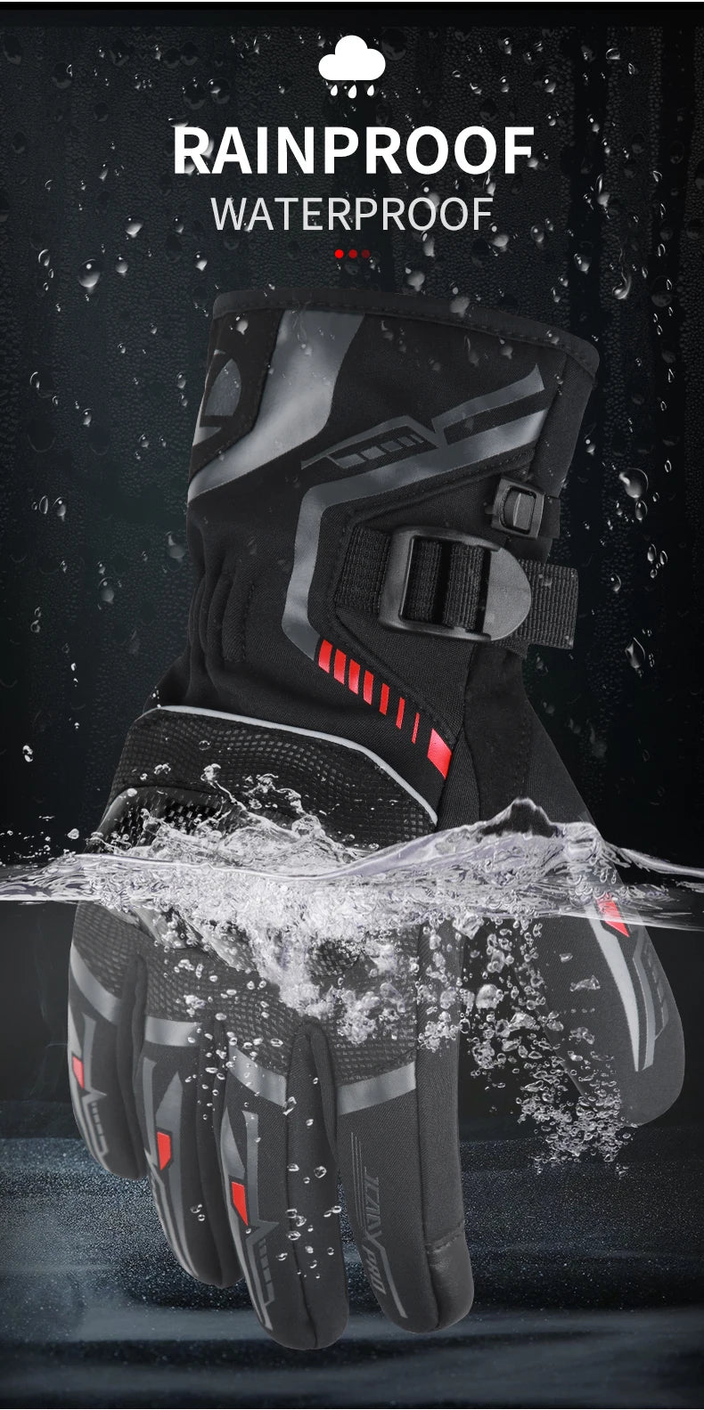 Warm Winter Riding Gloves Waterproof Thickened Insulation & Hard Knuckle Protection | Motorcycle & Bike Gloves (Great Present)