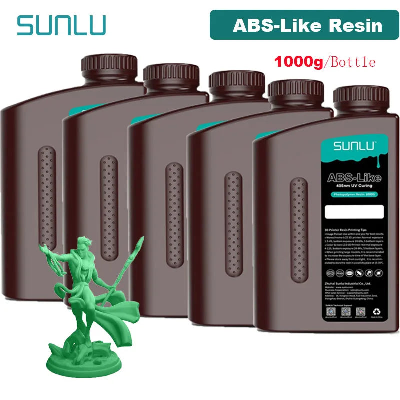 SUNLU ABS-Like 3D Printer Resin – 405nm Rapid UV-Curing, Water Washable, 1000g Bottle