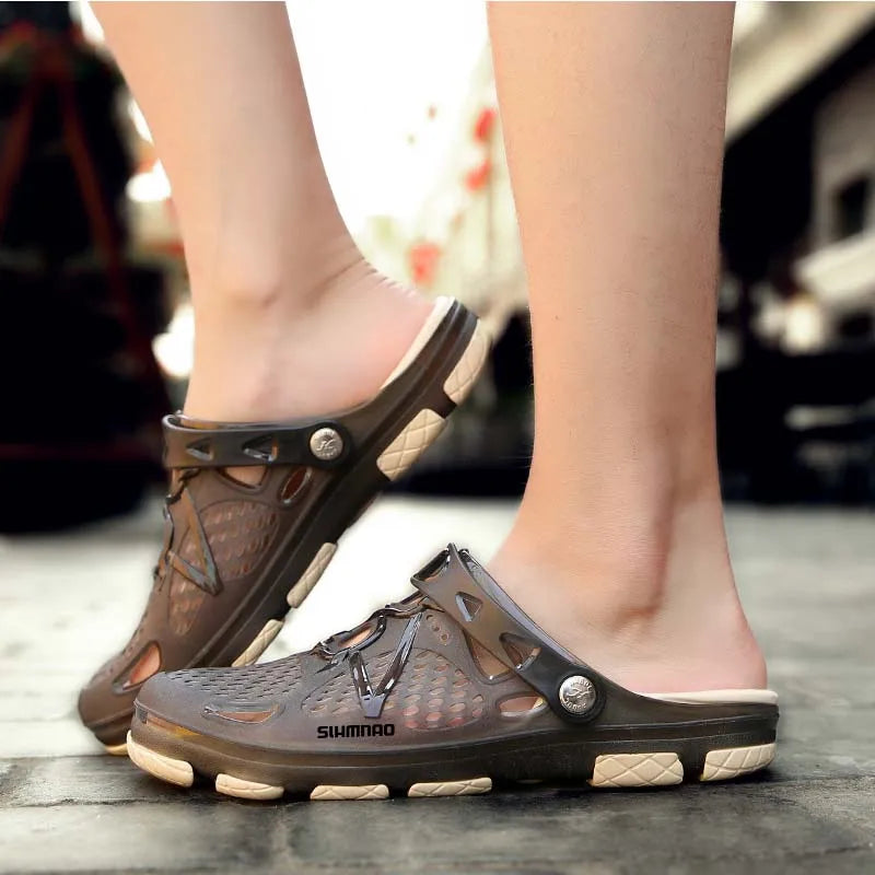 2026 Men's Summer Outdoor Sandals Anti-Skid Thick Soled Fishing Shoes - Lightweight Casual Beach Water Shoes - Durable Breathable Garden Clogs & Home Slippers