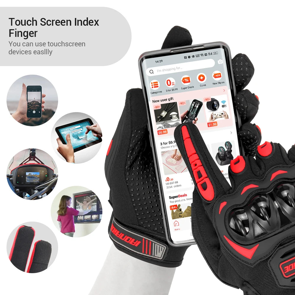 Motorcycle Riding Gloves Full Finger Touch Screen Waterproof Summer Gloves