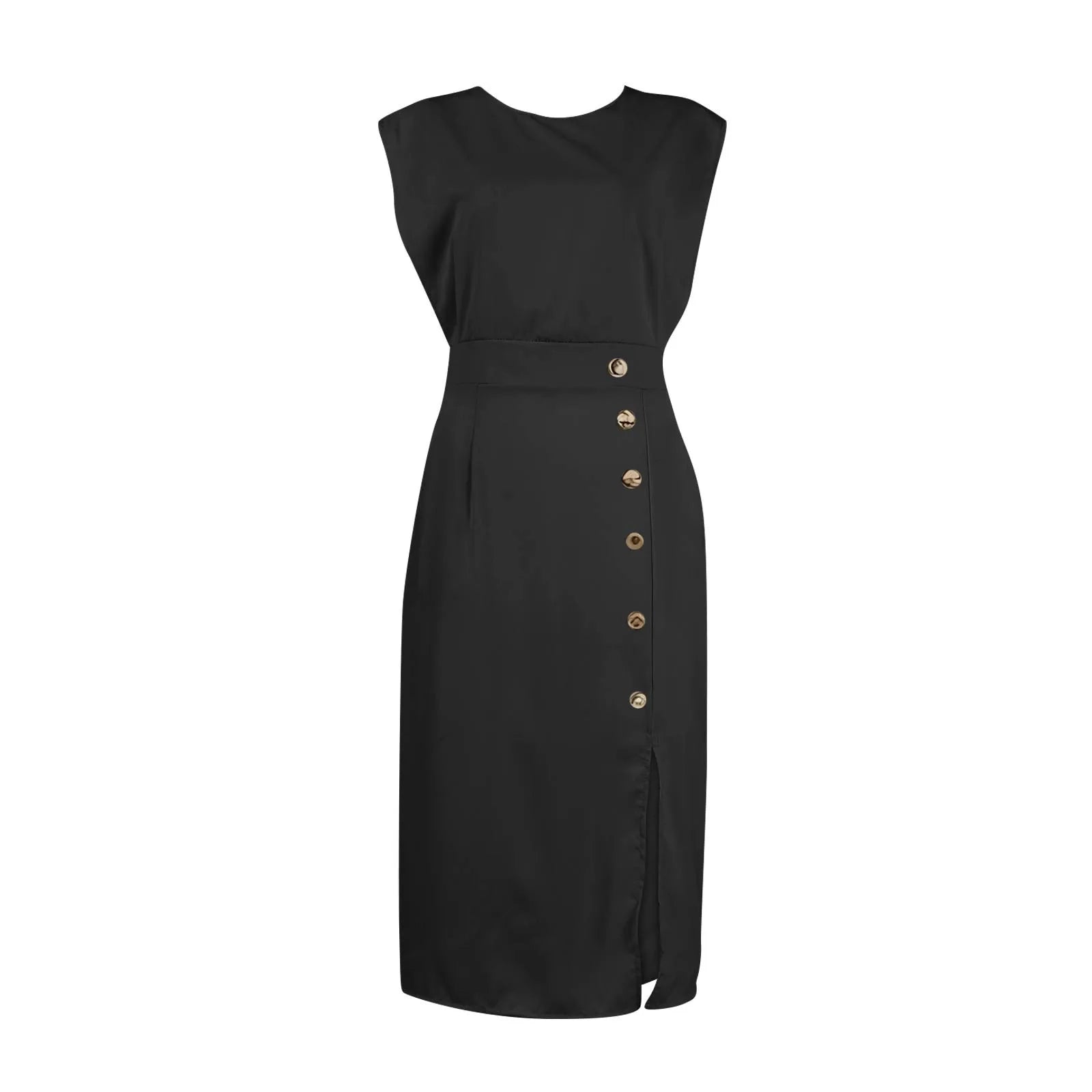 White Formal Autumn Dress for Women - Elegant Office & Evening French Style