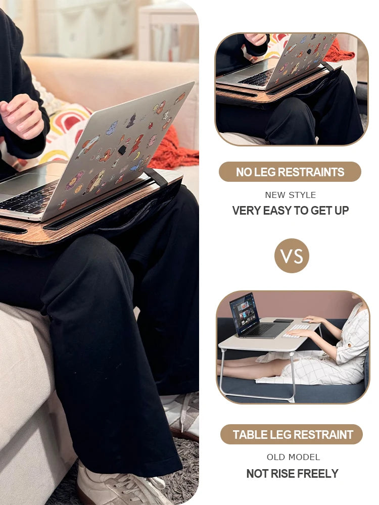 Laptop Desk Lazy Person Laptop Desk Portable With Handheld Ipad Slot Phone Slot Suitable For Bed Sofa Car - trendingshoping.com