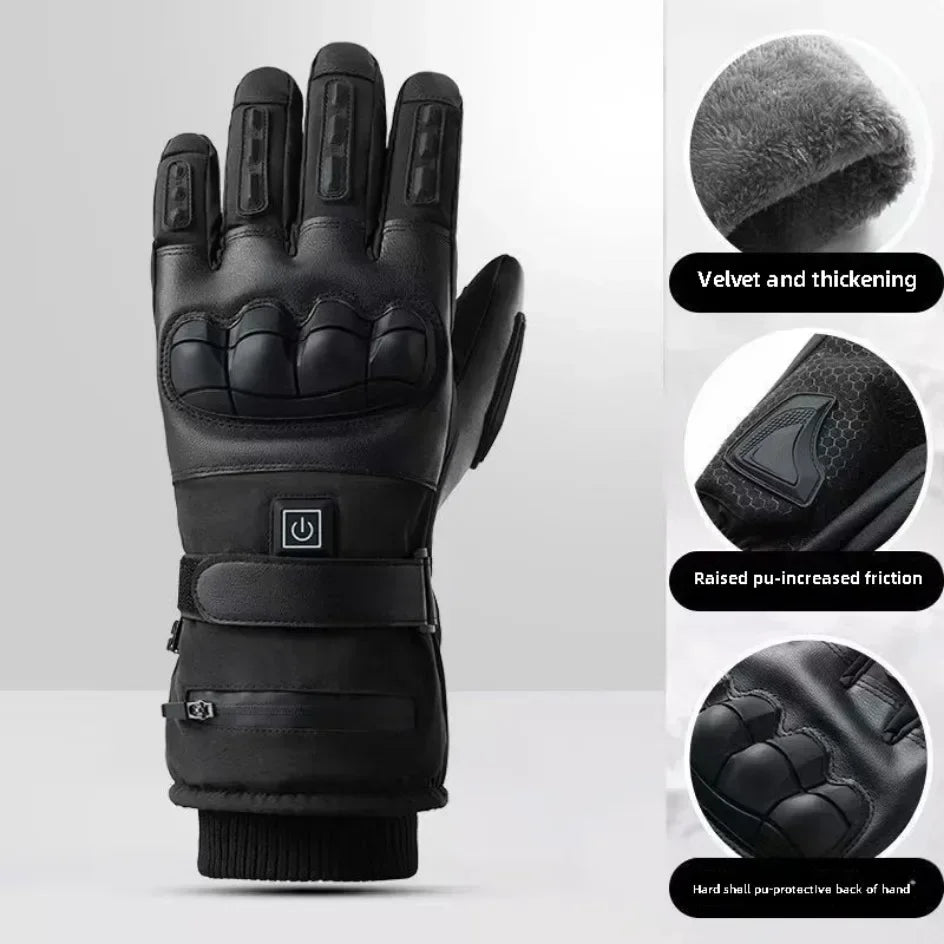 Rechargeable Heated Motorcycle Gloves Men Warm Tactical Cycling Gloves