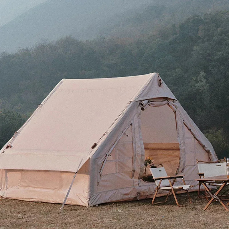 Outdoor Camping Complete Set Large Inflatable Tent New Material Equipment With Sun Protection Overnight Shelter