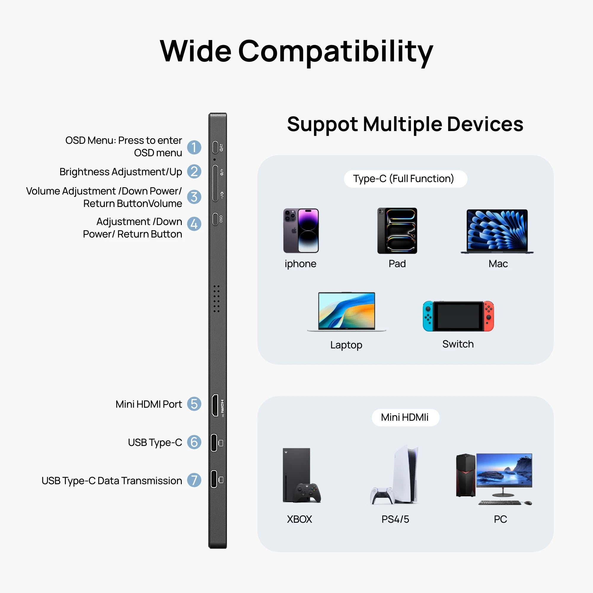 ARZOPA 15.6 inch Portable Monitor FHD 1080P IPS USB-C Mini-HDMI External Second Screen for Mac Laptop PC Switch Xbox PS4/5 Xbox - trendingshoping.com