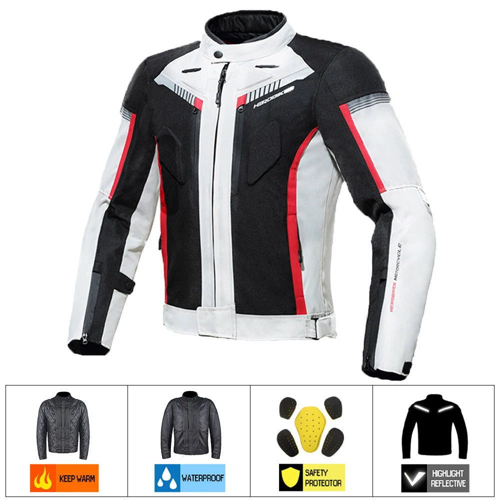 Waterproof Motorcycle Jacket and Pants Suit for Men and Women Detachable Interior Moto Clothes Keep Warm