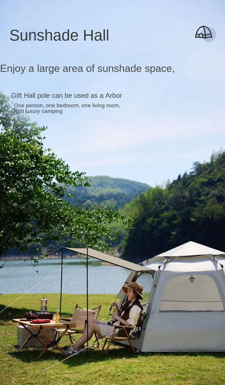 Outdoor Camping Fully Automatic Tent For Travel Beach Use 3 To 4 Person Party Tent