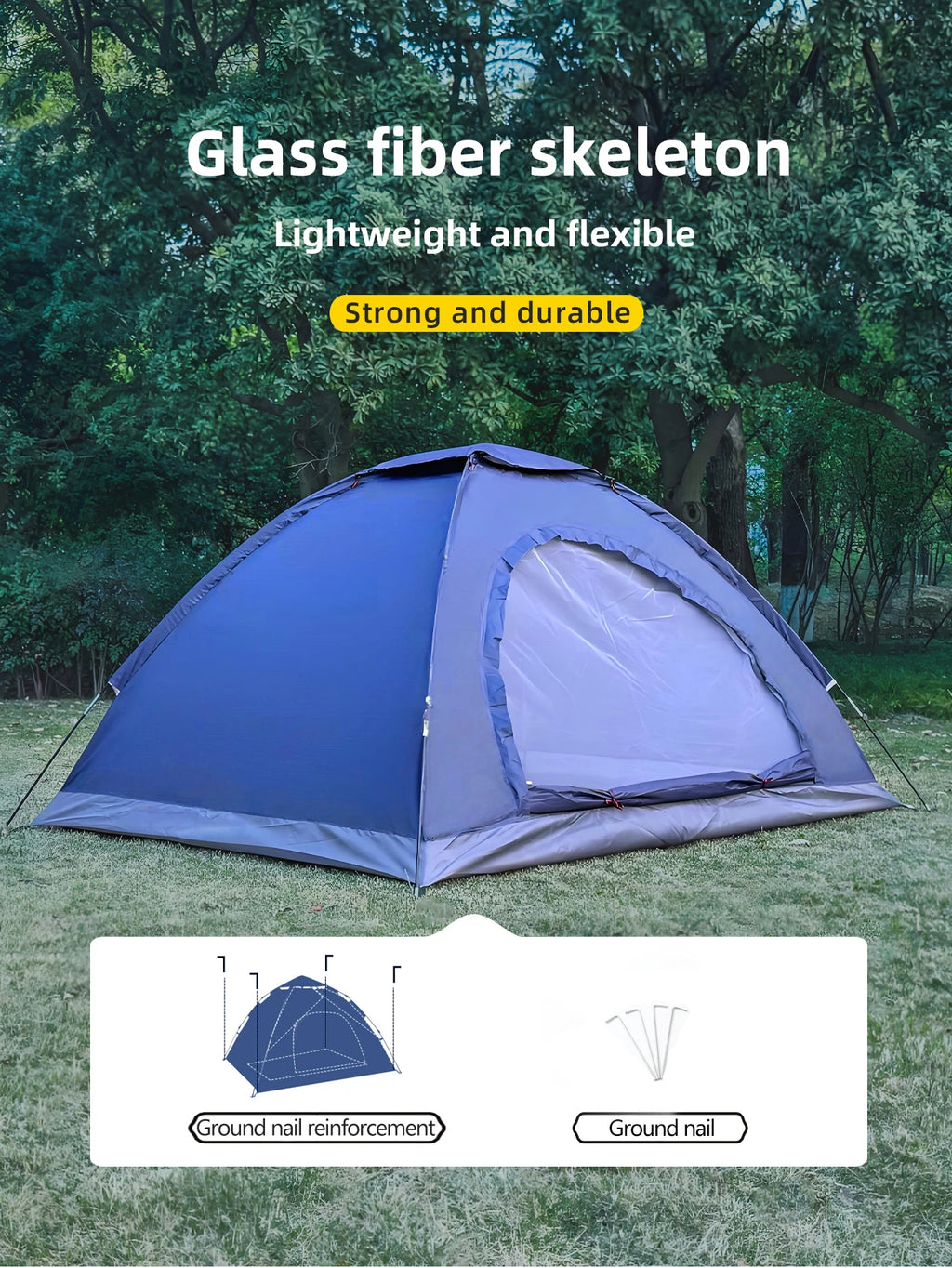 Outdoor Camping Tent Portable Hand Built Windproof Rain Sun Protection Hiking Tent For Couples And Children Double Bed Use