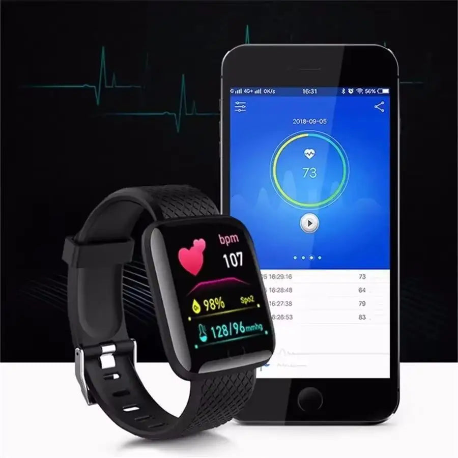 Smart Watch – Fitness Bracelet with Music Control, Message Display, Pedometer, Bluetooth Connect, 116 Smartwatch with Alarm & Weather