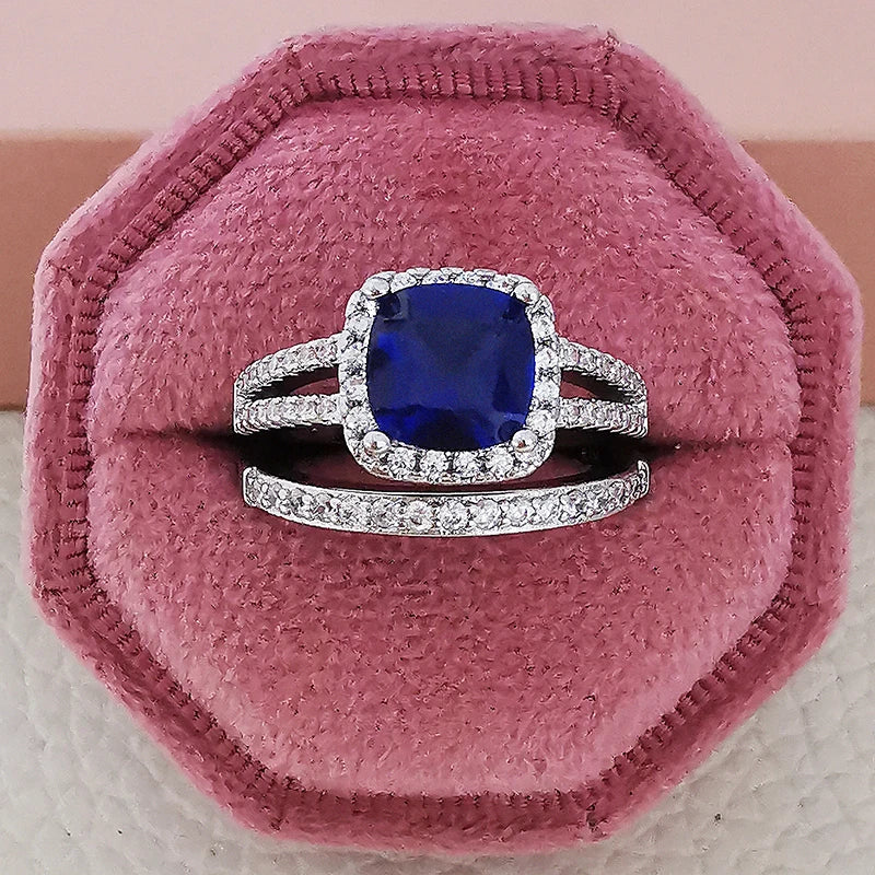 2025 Trend New Rose Gold Color silver color bride Engagement Wedding Ring Set of for Women Christmas Gift Dating Jewelry R4955 - trendingshoping.com