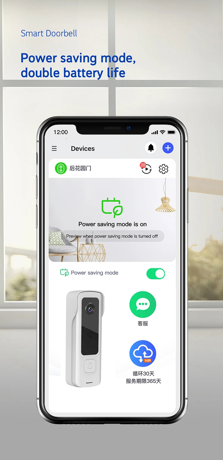 2024 New Electronic Doorbell With 100 Degree Wide Angle Lens Cloud Storage Support Ultra Low Power Consumption