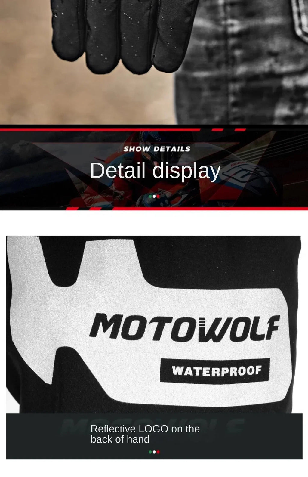 Autumn Winter Motorcycle Riding Gloves Waterproof Rainproof Cover Windproof Warm Motorbiker Racing Rider Accessories Men Women