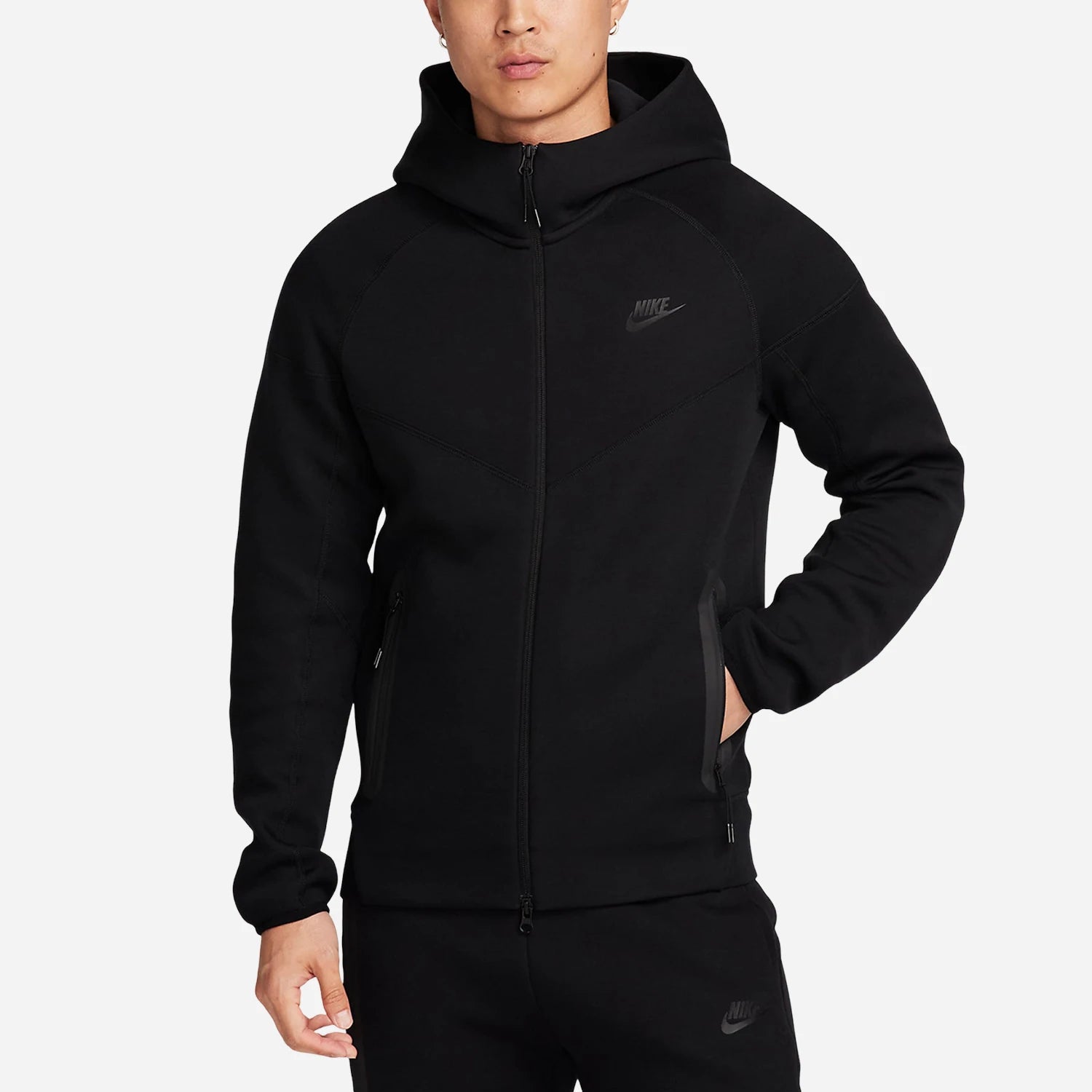 Men's Tech Fleece Windrunner Jacket | Hooded Knit Sportswear - Black FB7922