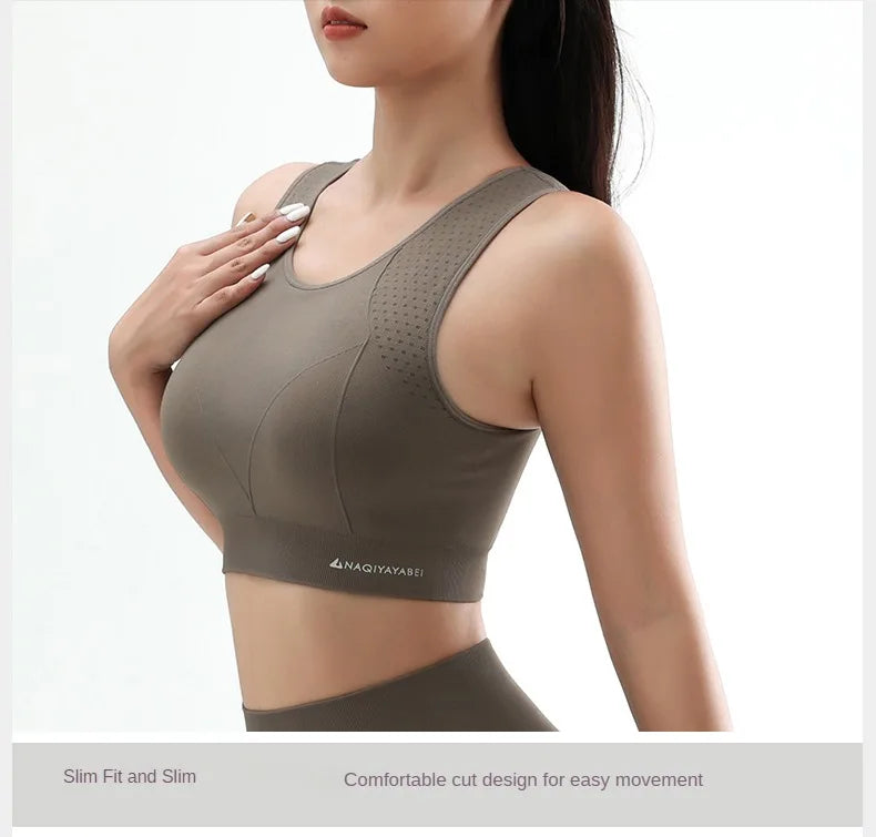 Women’s High-Support Yoga Bra - Anti-Sag Push Up Gym Top with Removable Pads