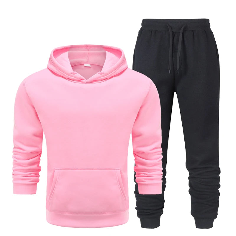 Men’s 2-Piece Sports Tracksuit - Autumn Hoodie & Joggers Set for Running & Fitness