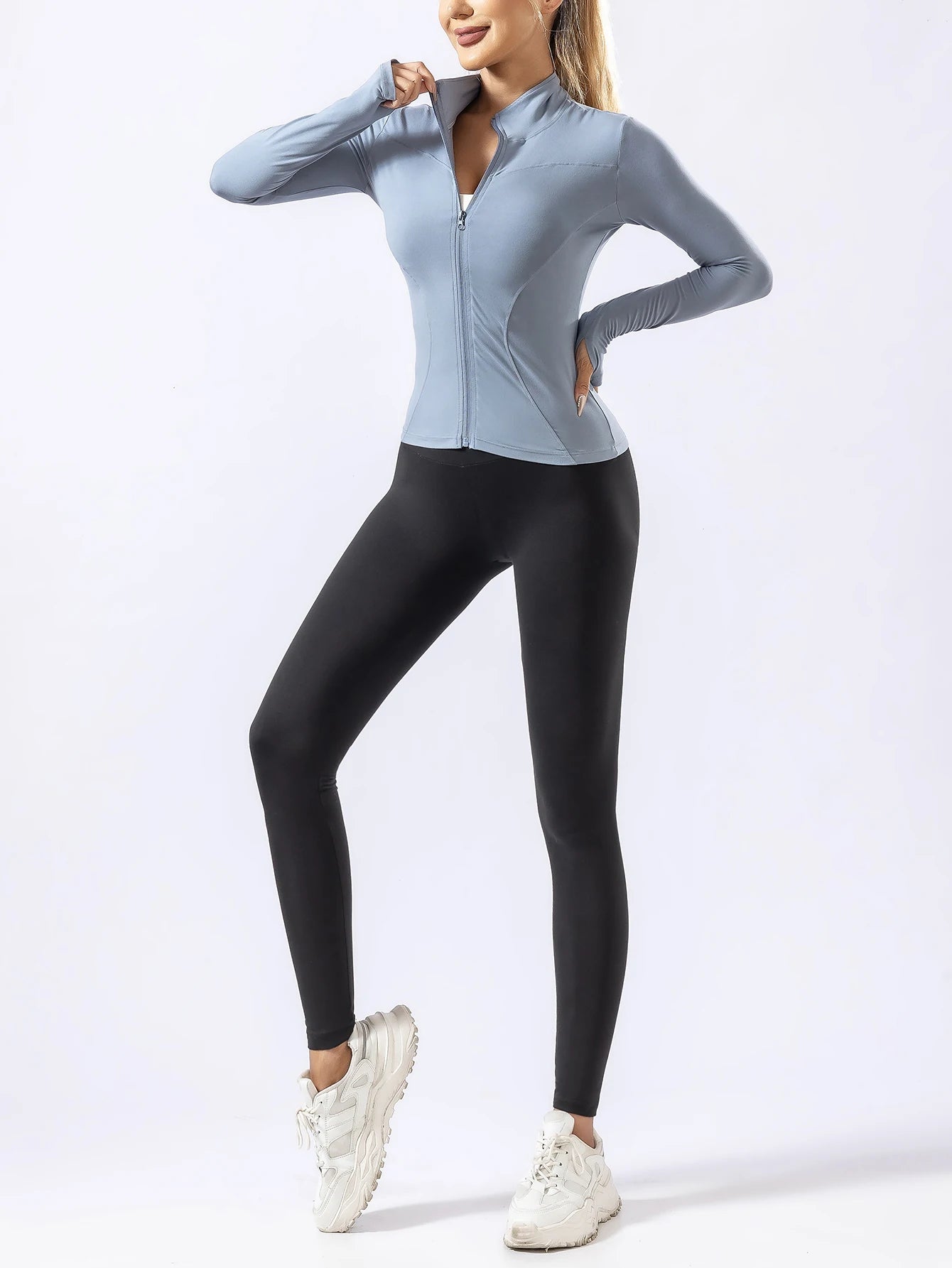 Women’s Premium Long Sleeve Yoga Set - Thermal Quick-Dry Gym Outfit