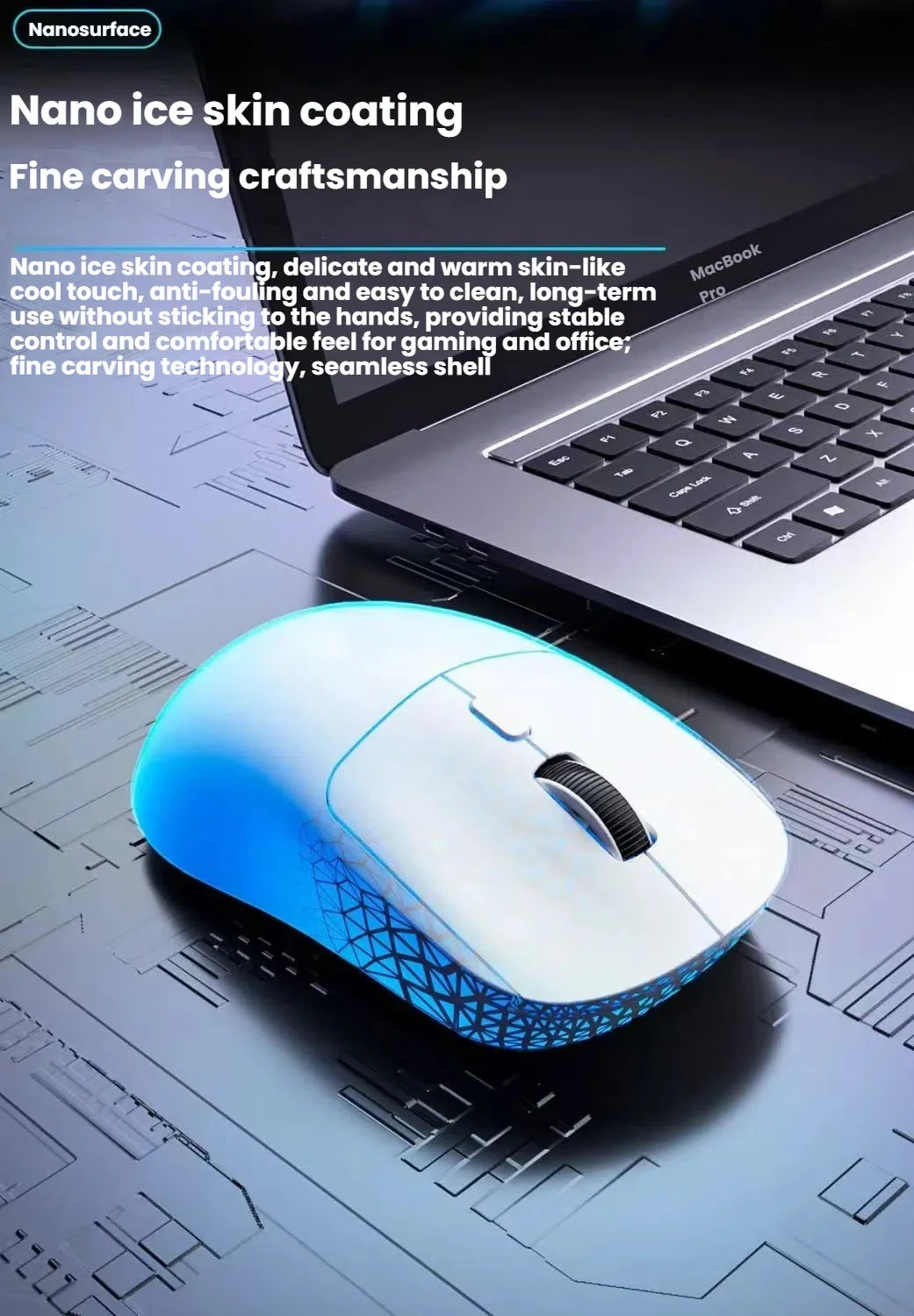 New M348 Wireless Bluetooth Gaming Mouse 6400DPI Lightweight Long Battery Life 2.4GHz Wireless Receiver