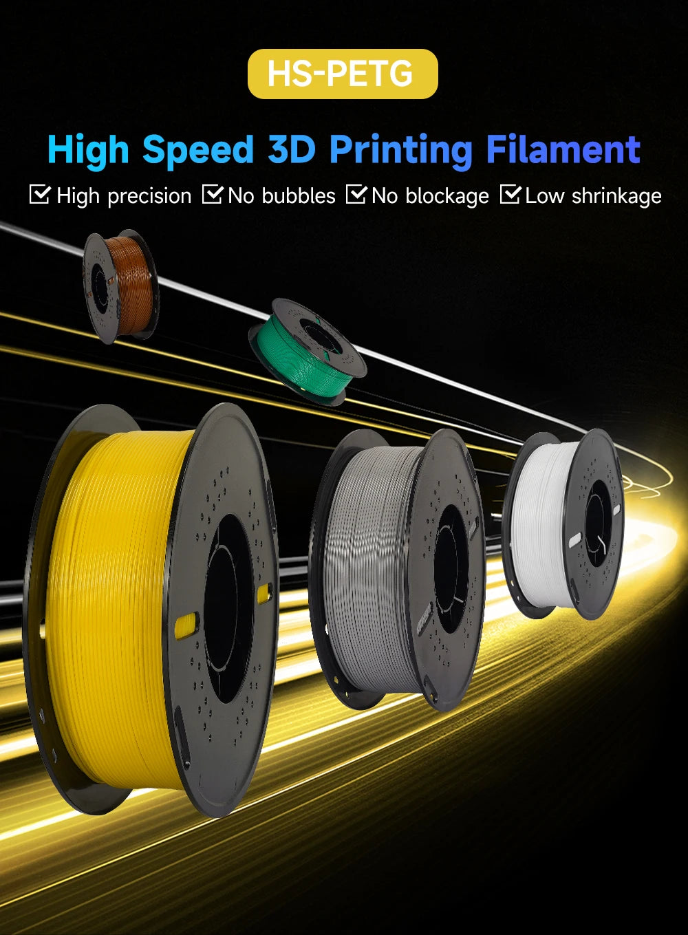 5/10KG High speed PETG For 3D Printer Bambu Lab Filament 40-500mm/s Hyper 3D Printer Materials RAPID HS petg - trendingshoping.com