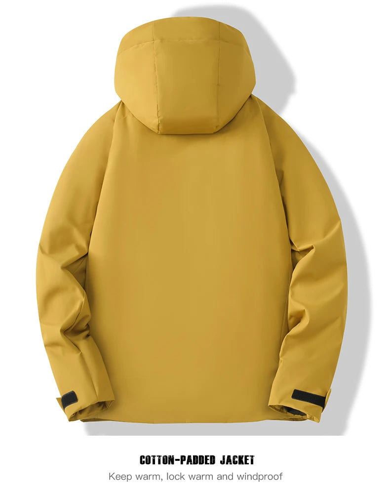 JNLN Unisex Waterproof Winter Fleece Jacket Windproof Thermal Outdoor Raincoat for Hiking Camping Skiing