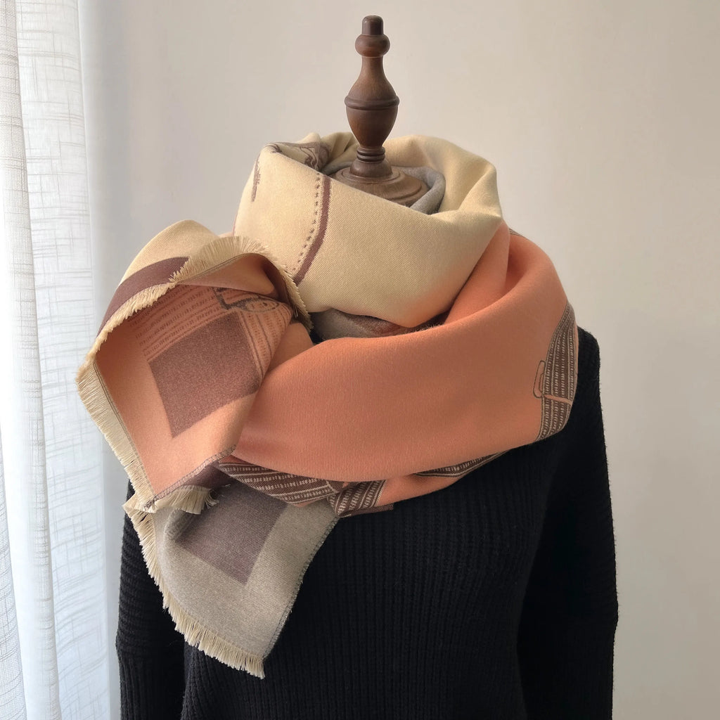 NEW Luxury Winter Thick Warm Scarf Women Cashmere Shawl and Wraps Pashmina Neckerchief Bufanda Female Long Tessel Echarpe 2024 - trendingshoping.com