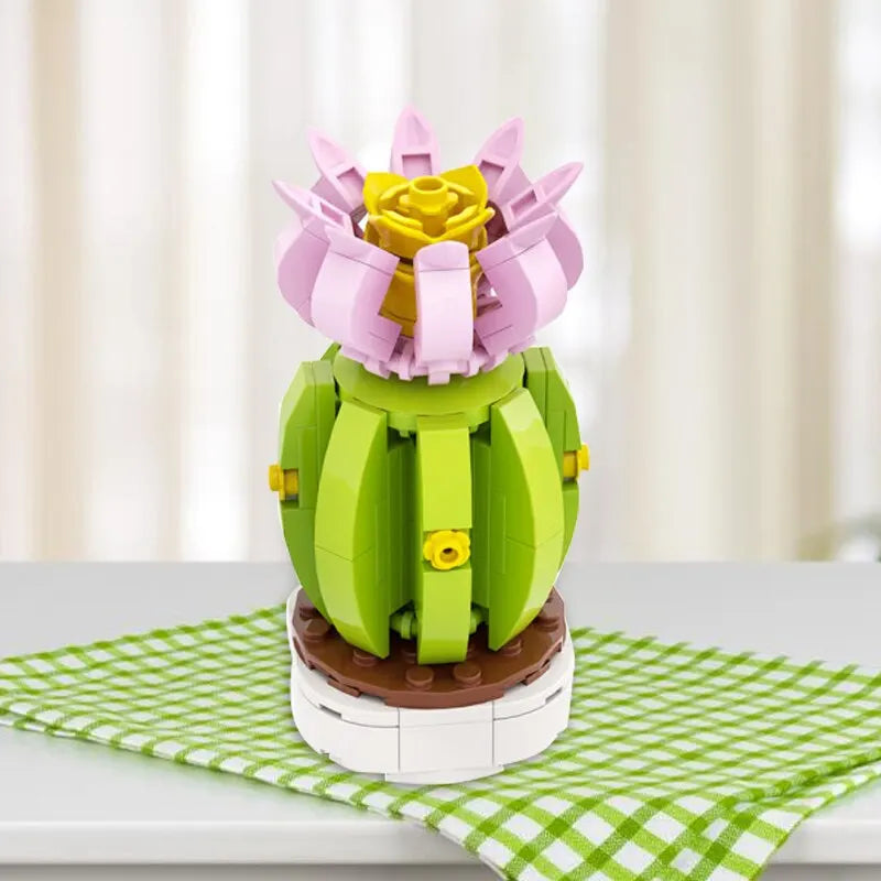Bouquet Moc Block Flower Succulents Bonsai Potted Building Blocks Romantic Kit Assembly Bricks Toys For Kids Girl Christmas Gift - trendingshoping.com