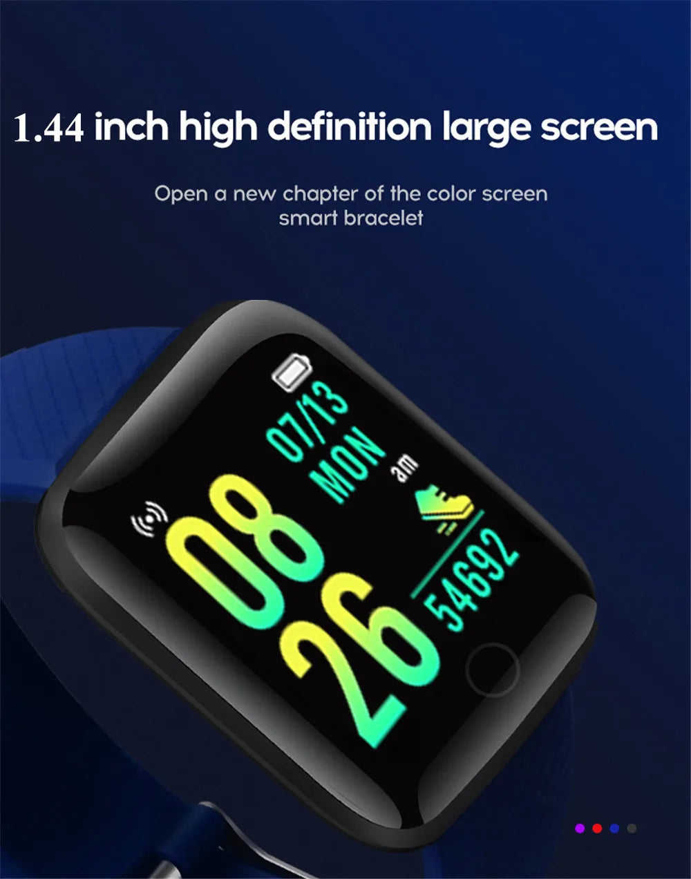 Smart Watch – Fitness Bracelet with Music Control, Message Display, Pedometer, Bluetooth Connect, 116 Smartwatch with Alarm & Weather