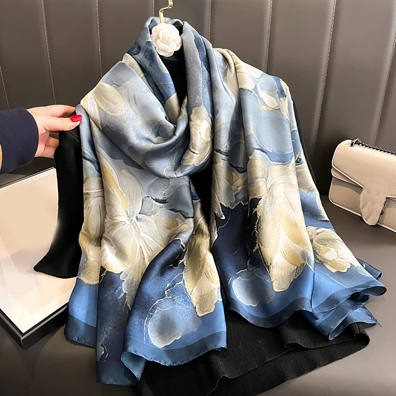 Spring Scarf Women's Luxury Design Polyester Material Soft Shawl Beach Scarf