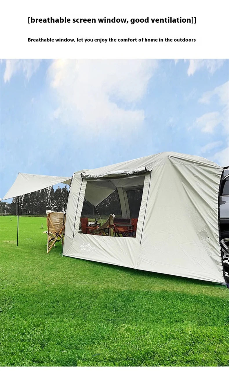 Lohascamping Portable Waterproof SUV Tail Car Docking Tent For 3 To 4 People Large Dome Sunshade Tunnel Style Tent