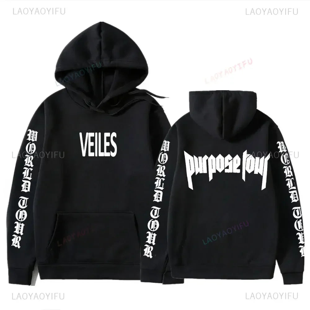 HoodiMen's & Women's Hoodie – Justin Bieber Purpose Tour Print, Hip Hop Streetwear Fleece Pullover, Warm Fashion Hoodye Sweatshirt