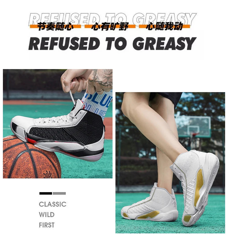 Men’s High-Top Basketball Sneakers | Breathable Non-Slip Outdoor Sports Shoes