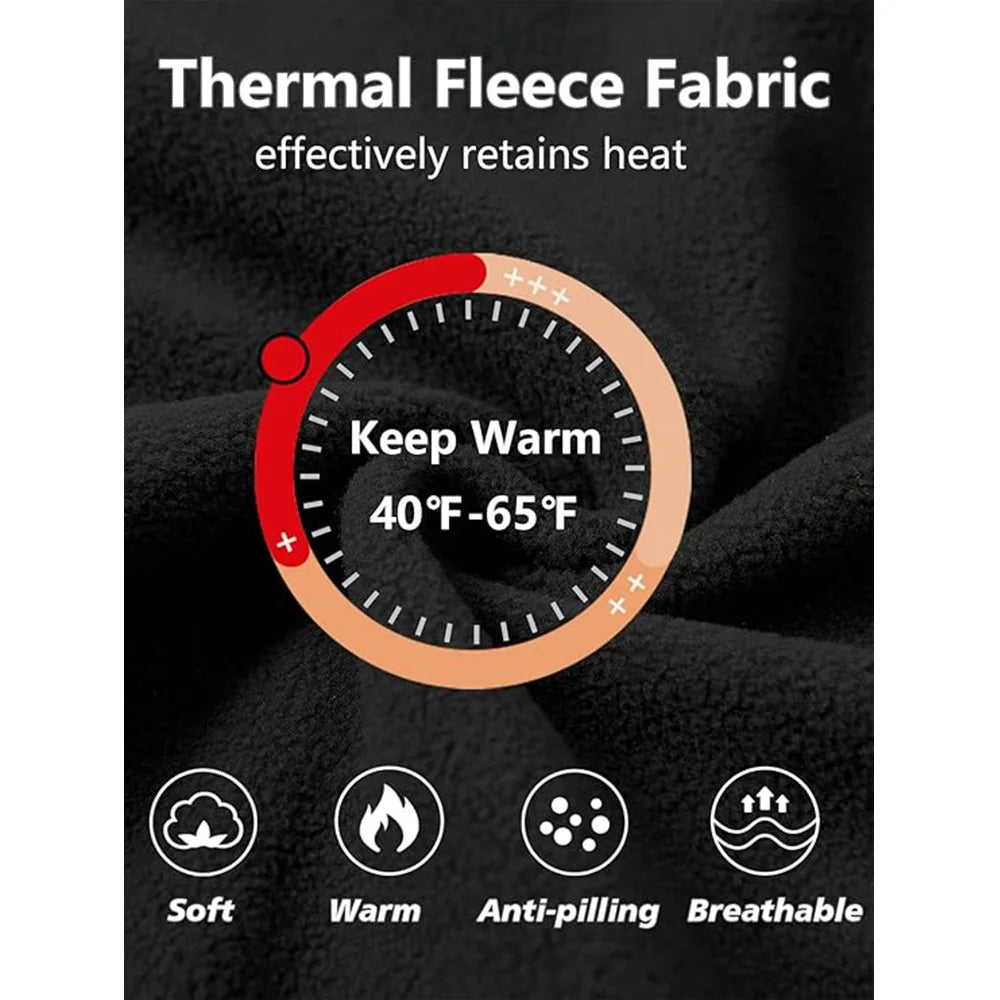 Men’s Full Zip Fleece Jacket – Winter Warm Windproof Outdoor Hoodie